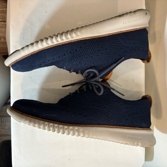 COLE HAAN Sz 7 Oxford Zero Grand Fabric Upper Lace Up Brogues Rubber Soles - Picture 7 of 11